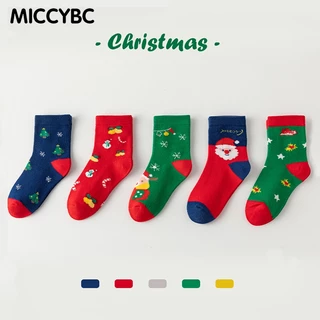 [MICCYBC]Năm đôi tất cotton dành cho trẻ em dịp Giáng sinh