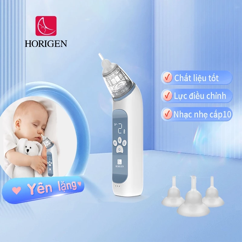 Máy Hút Mũi Cho Bé Sơ Sinh Cao Cấp, Horigen Silicon Mềm Mại Dụng Cụ Cho Trẻ Sơ Sinh Cầm Tay An Toàn