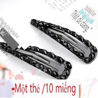 [purple Heart] Kẹp Tóc Mái Hình Giọt Nước Màu Đen bb Cho Nữ