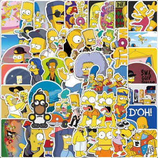 54 Chiếc Dễ Thương The Simpsons Hoạt Hình Disney Graffiti Chống Thấm Nước Dán Cho DIY Điện Thoại Laptop Notebook Guitar Xe Đạp Mũ Bảo Hiểm Xe Hơi Trang Trí Decal