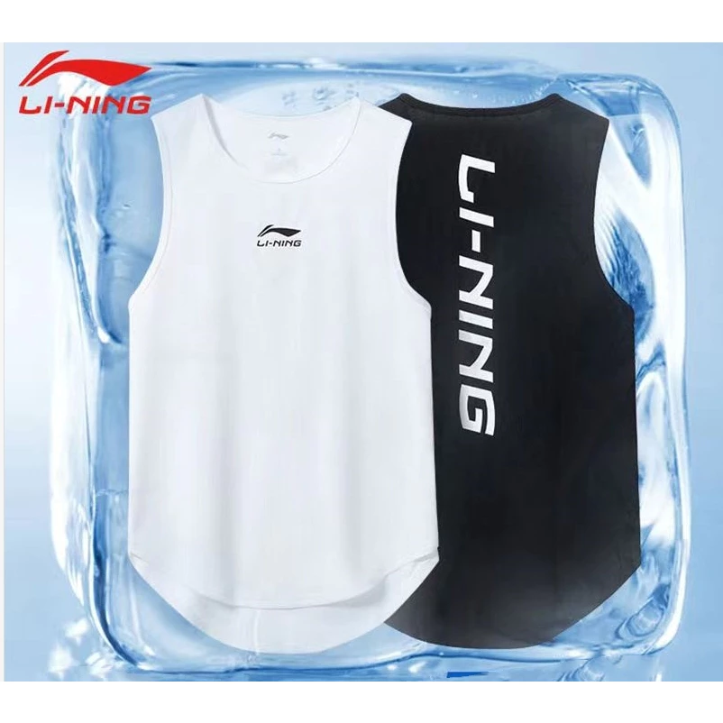 LI NING Áo Ba Lỗ Thể Thao Bằng Lụa Mát Thấm Hút Mồ Hôi Nhanh Khô Thời Trang Mùa Hè Cho Nam
