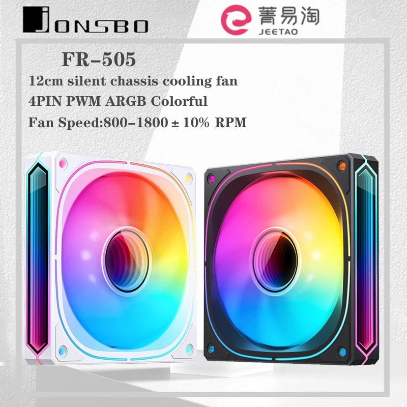 JONSBO FR505 12CM Chassis Fan 4Pin PWM Silent ARGB CPU Cooler Fan Infinity Mirror water-cooled and air-cooled replacement fan
