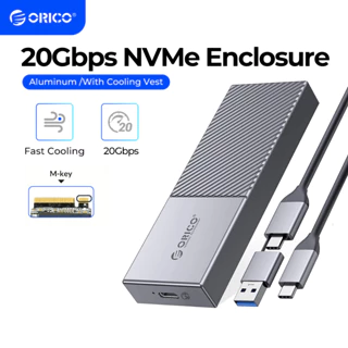 ORICO 20Gbps USB-C đến M.2 NVMe SSD Shell Reader, Hỗ trợ USB 3.2 Gen2x2 đến NVMe PCIe M-Key SSD, Bộ chuyển đổi bên ngoài nhôm M2 Box, Hỗ trợ chức năng UASP Trim cho NVMe SSD (M207C3)
