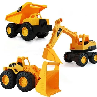 Construction Little Machines Truck Toy , Includes Dump Truck, Wheel Loader, Bulldozer, Backhoe, and Excavator Vehicles with Moving Parts,  Ages 3+