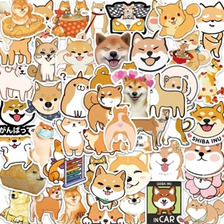 Bộ 50 Miếng Dán Chống Thấm Nước Hình Chó Shiba Dễ Thương