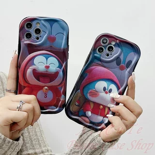 Ốp lưng OPPO Reno 8 8T 8Z 7 7Z 5 4 4G 5G Reno8 T Z Reno8T Reno8Z Reno7 Reno7Z Reno5 Reno4 Realme 10 5 5i 5S Pro C55 C35 C33 C30 C30S C25Y C21Y C15 C12 C11 C2 2020 2021 2022 2023 3D Relief Frame Protect Camera Smile Doraemon Soft Black Case