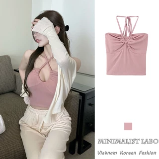 MINIMALIST LABO Áo Hai Dây Cổ Chữ v Lưng Cao Dáng Ôm Gợi Cảm Cho Nữ