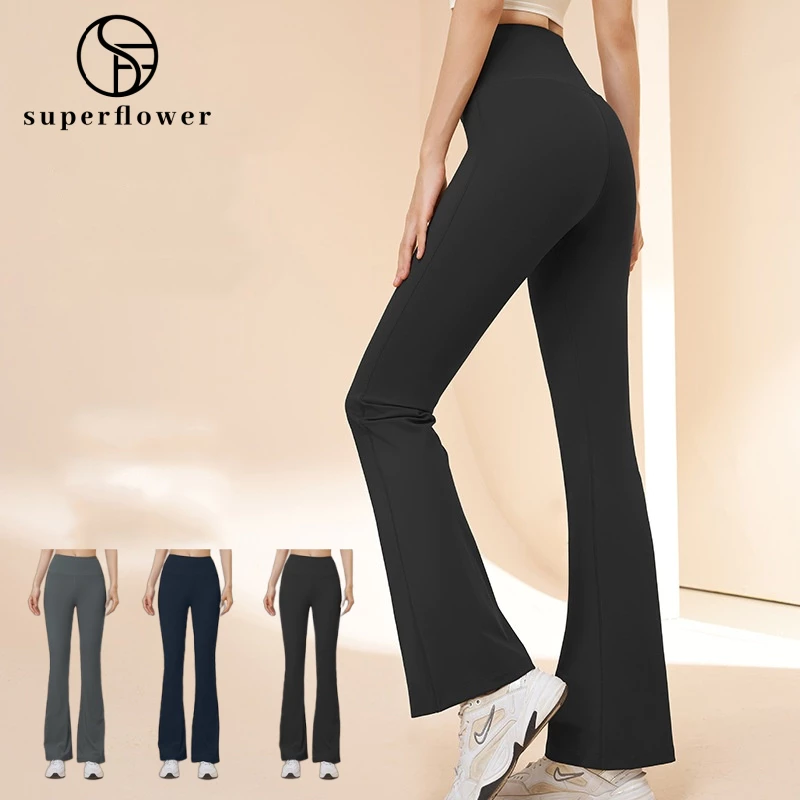 Superflower Nữ Cao Cấp Vải Nhanh Khô Chân Rộng Chuông Đáy Quần Thể Thao Cho Nữ Độ Đàn Hồi Cao Quần Tập Yoga