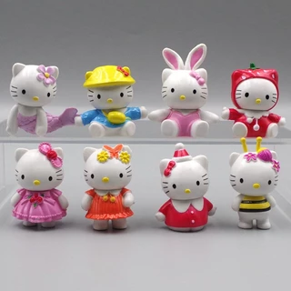 SANRIO Set 8 Mô Hình Nhân Vật Hoạt Hình hello kitty 3-5cm