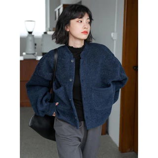 Áo khoác len dáng rộng thời trang phong cách Hàn Quốc
