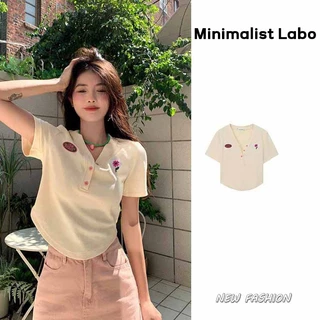 MINIMALIST LABO Áo thun nữ ngắn tay form rộng phong cách phương tây