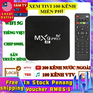 Android TV Box MXQ PRO 4K bản 8G+128GB Tiếng Việt Wifi 5G, Android 11.1 Đã cài sãn 300 kênh, YouTube