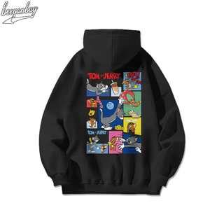 Áo khoác nỉ nam BEEYANBUY áo hoodie cotton fashion in hình tom and jerry unisex 100% cotton-Y0532