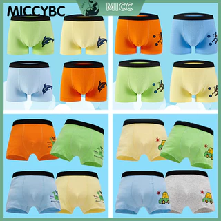 [MICCYBC]Hộp 4 Quần Lót boxer Bằng cotton Kháng Khuẩn In Họa Tiết Hoạt Hình Cho Bé Trai 1-12 Tuổi