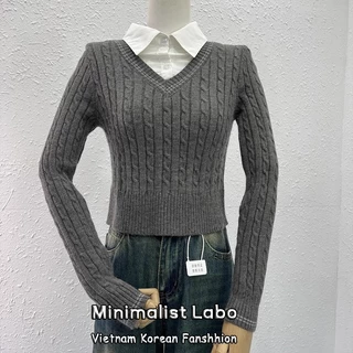 Áo sweater Giả Hai Lớp Phong Cách Thời Trang Mới 2023