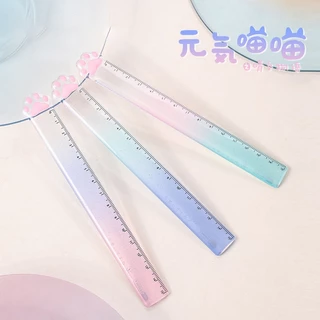 Letit | Thước nhựa thẳng 15cm trong suốt hình chân mèo phong cách Hàn Quốc