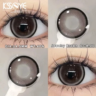 KSSEYE 2 chiếc Kính Áp Tròng Tự Nhiên 14.5MM Đôi Mắt Búp Bê Sử Dụng Hàng Năm loạt trang sức Màu Xám và Nâu Đường Kính Lớn Ống Kính Mềm