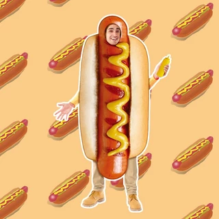 Hotdog Bộ Đồ Hóa Trang halloween Hình Xúc Xích hot dog Cho Người Lớn