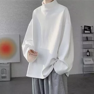 Áo sweater cổ lọ nam nữ dáng rộng phong cách Hàn Quốc cho cặp đôi M-5XL