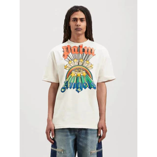 2023SS Palm PA Rainbow Gradient Letter Print Angels Short Sleeve Fashion Loose Casual Round Neck T-shirt