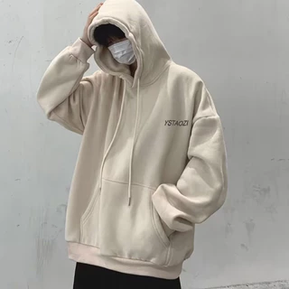 🔥8XL áo hoodie nam áo khoác cổ đứng🔥form rộng big size tới 120kg Nhung Mềm Dáng Rộng Dài Tay In Chữ ysta Phong Cách Mỹ Cho Nam Sinh