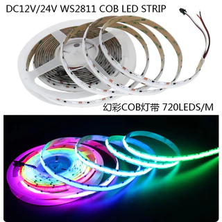 Dây Đèn led Cob 12v / 24v ws2811rgbic Nhiều Màu Sắc