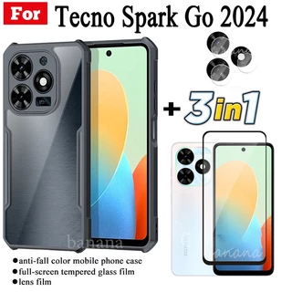 Ốp Điện Thoại Kính Cường Lực 3 Trong 1 Chống Sốc Cho tecno spark go 2024 spark go 2023 pova 5 pro