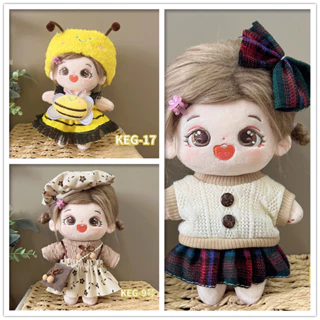 Bộ Búp Bê Vải cotton 20cm Thay Đổi Màu Kèm Băng Đô Phong Cách lolita