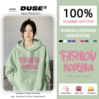 「DUSE」 Áo hoodie Dáng Rộng Ngoại Cỡ Phong Cách dopamine Giản Dị Cho Nữ