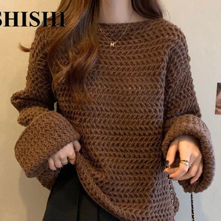 SHISHI Áo Len áo khoác cardigan Cute Fashion Cổ điển xu hướng WMY23A0AAI 48Z231201