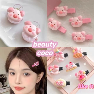 beautycoco🍊Kẹp Tóc Hình Chú Heo Hồng Dễ Thương