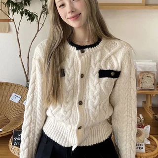 YUYAMAN Áo Len áo khoác cardigan Xu hướng Cute Korean hàn quốc WXF23B0RM3 48Z231202