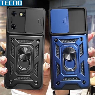 Tecno Pova 5 Pova 4 Pro Spark 10 Pro Spark 20C Spark Go 2024 Camon 20 Pro Vỏ điện thoại áo giáp cứng chống sốc sang trọng có giá đỡ bằng kim loại