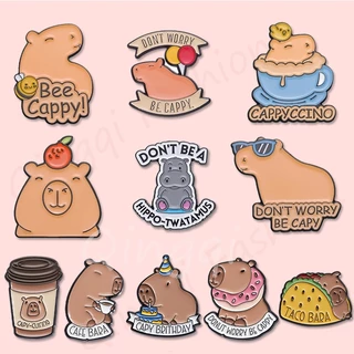 Dễ Thương Huy Hiệu Cài Áo Hình capybara Menda Don 'T Fear Beappy Hoạt Hình Quà Tặng Tiệc Tùng