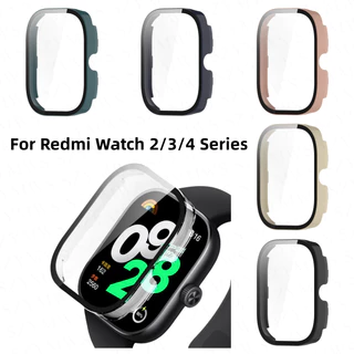 Ốp Vỏ pc Cứng + Kính Cường Lực Bảo Vệ Màn Hình Cho redmi watch 4 3 3 active 2 lite / xiaomi poco watch