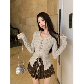 QKOOLE Áo sweater Dệt Kim Thời Trang Xuân Thu Cho Nữ