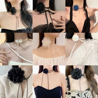 Vòng Cổ choker Dáng Dài Họa Tiết Hoa handmade Phong Cách Hàn Quốc Thời Trang