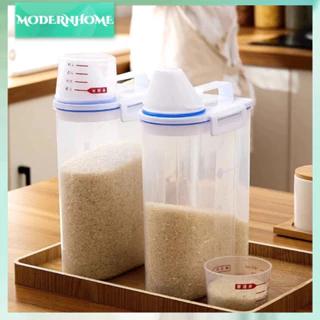 ModernHome Thùng Bảo Quản Gạo Dung Tích 2Kg Không Chứa BPA Hộp Đựng Ngũ Cốc Kín Hơi Có Nắp Đo Cho Bột Các Loại Hạt