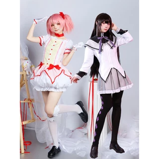 [Sẵn Sàng] Puella Magi Madoka Magica Trang Phục Hóa Trang Kaname Madoka Akemi Homura Cos Chiến Đấu Đồng Phục Trang Phục Tóc Giả Anime Merch