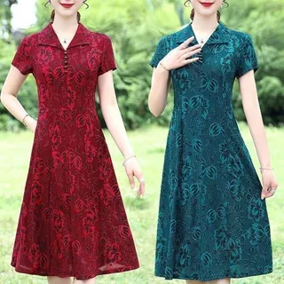 Plus Size Sườn Xám Đầm Nữ Mon Sửa Đổi Cổ Chữ V Qipao Hoa Trang Phục Truyền Thống Đầm Ăn Tối