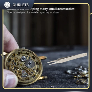Sửa chữa đồng hồ Nhíp Bảo trì điện tử Đồng nhọn thẳng Dụng cụ nhíp 【Ourlets】