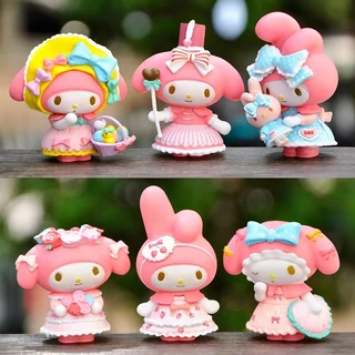 SANRIO Set 6 Mô Hình Nhân Vật Phim Hoạt Hình my melody 6.5cm Trang Trí