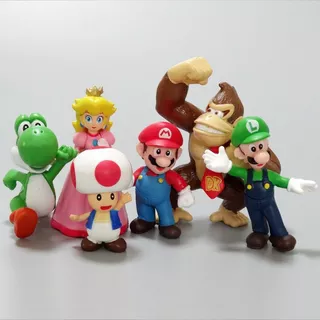 NINTENDO Set 6 Mô Hình Nhân Vật game super mario 4-7cm