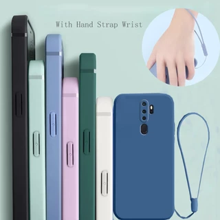 Ôp Điện Thoại tpu Silicon Mềm Mỏng Hình Vuông Có Dây Đeo Tay Cho oppo a9 a5 2020 f11 pro reno 2f 2z 2