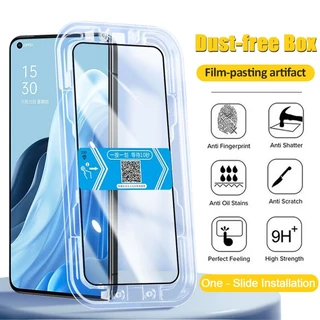 Kính cường lực khung tự dán Cho OPPO F9 F11 Pro A5 A9 2020 A15 A15S A17 A17K A18 A38 A31 A33 A53 A52 A92 A54 A55 A74 A77S A57 A58 A78 A96 A98 Reno 2 2F