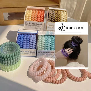 Jojo coco Set 6 Dây Buộc Tóc Cao Su Màu gradient Thời Trang Dành Cho Nữ