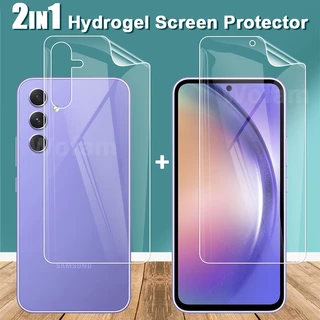 Miếng dán bảo vệ màn hình Hydrogel 2 trong 1 cho Samsung Galaxy A35 A55 A15 A25 A24 A14 A34 A54 A05s A33 A53 A73 A72 A52s A32 A22 A50s A30s A11 A12 A13 A23 A31 A51 A71 A02s A03s A04s S24 S23 S22 S21 S20 Note 20 Ultra 10 9 8 S10 S9 S8 Plus S20 FE 5G 4G