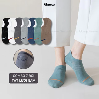 Set 7 đôi tất đi giày lười nam trơn cao cấp, vớ lười nam chất liệu cotton mềm mịn hút ẩm thoáng khí - D16-A080