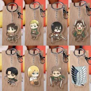 Móc Khóa Nhựa acrylic Trong Suốt In Hình anime attack on titan mikasa aming