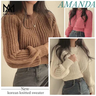 AMANDA （S--XXL）Chất len siêu mềm mịn, mùa đông dày ấm nhiều màu pastel cardigan len Áo cardigan trơn basic Dệt Ghi Áo Len áo cardigan thom browne